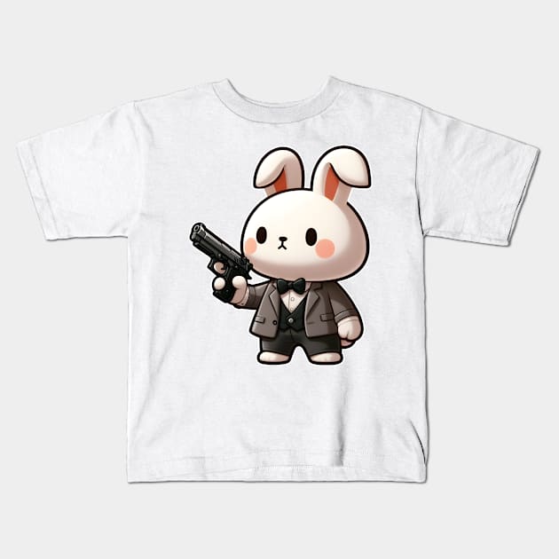 Tactical Bunny Kids T-Shirt by Rawlifegraphic
